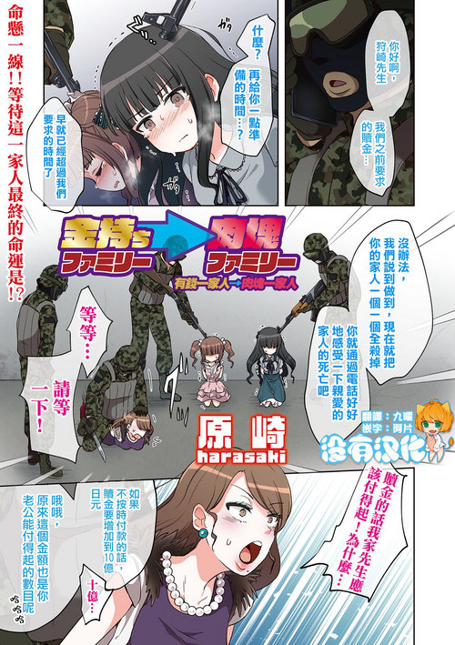 Kanemochi Family → Nikutai Family 丨有錢一家人→肉塊一家人圖